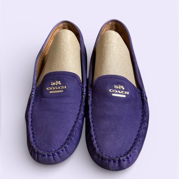 Coach Nancy Nubuck Violet Driving Loafers 8.5 EUC - Picture 2 of 8